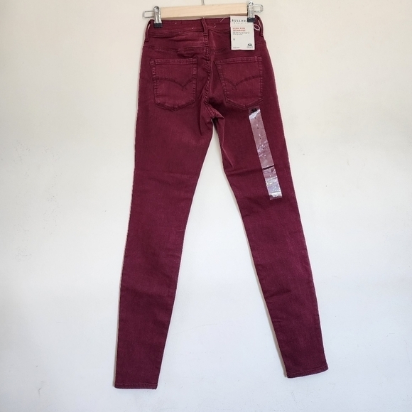 BULLHEAD DENIM CO. for PacSun High-Rise Skinniest Jeans in Burgundy size 1 - Picture 2 of 7